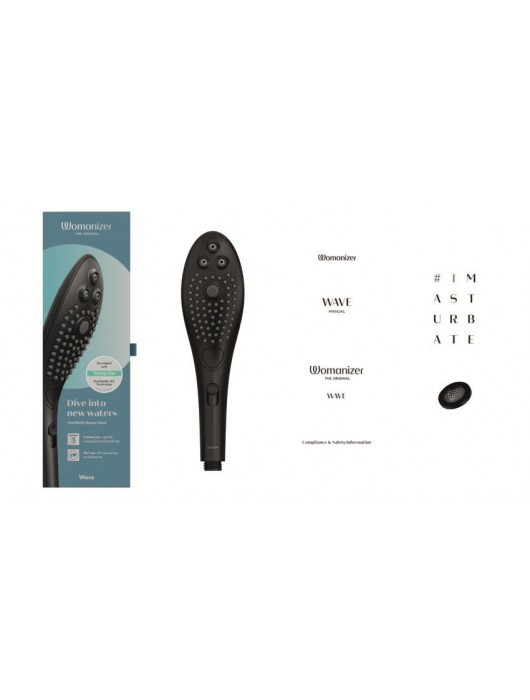 Черная насадка для душа Womanizer Wave - Womanizer
