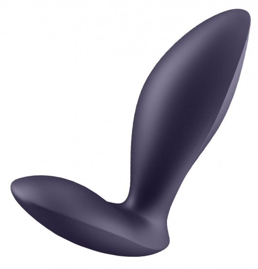 Фиолетовый анальный вибростимулятор Power Plug - Satisfyer - в Петрозаводске купить с доставкой