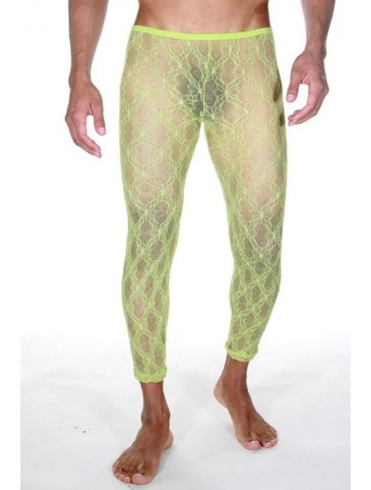 Мужские ажурные легинсы цвета лайма - La Blinque купить с доставкой