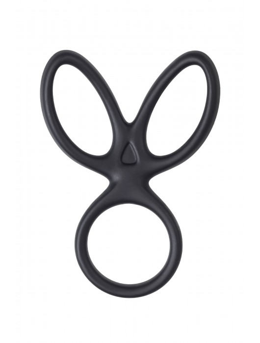 Черное тройное кольцо на пенис Kraken - A-toys - в Петрозаводске купить с доставкой