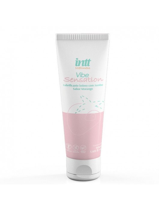 Лубрикант на водной основе Vibe Sensation с клубничным вкусом и легким вибрирующим эффектом - 50 гр. - INTT - купить с доставкой в Петрозаводске