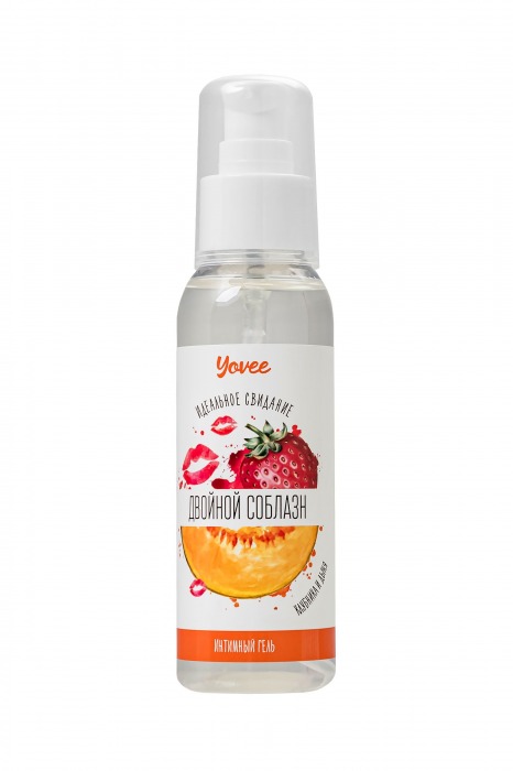 Съедобная гель-смазка Yovee «Двойной соблазн» с Д-пантенолом и вкусом клубники и дыни - 100 мл. - ToyFa - купить с доставкой в Петрозаводске