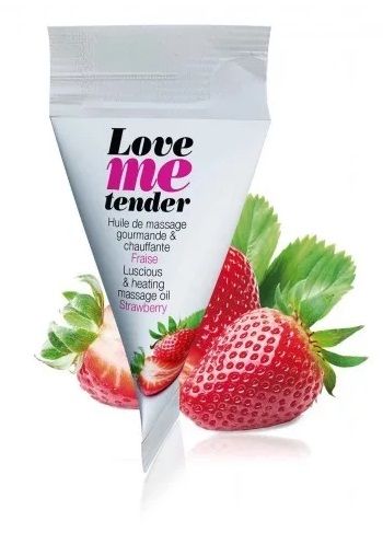 Съедобное согревающее массажное масло Love Me Tender Strawberry с ароматом клубники - 10 мл. - Love to Love - купить с доставкой в Петрозаводске
