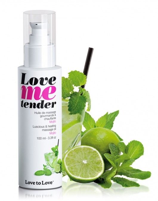 Съедобное согревающее массажное масло Love Me Tender Mojito с ароматом мохито - 100 мл. - Love to Love - купить с доставкой в Петрозаводске