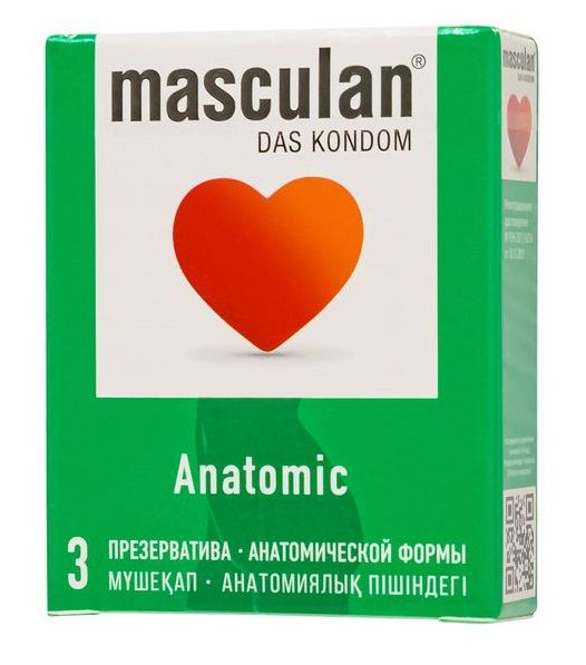 Презервативы анатомической формы Masculan Anatomic - 3 шт. - Masculan - купить с доставкой в Петрозаводске