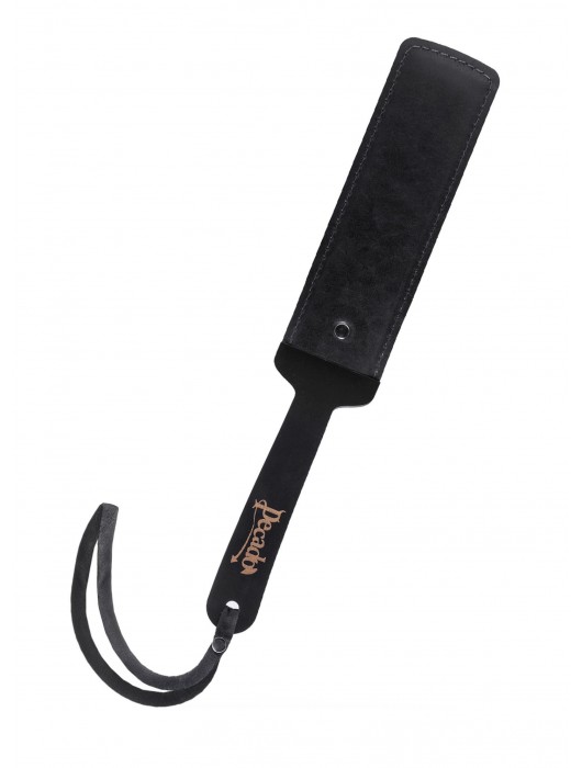 Черный кожаный пэддл - 37 см. - Pecado - купить с доставкой в Петрозаводске