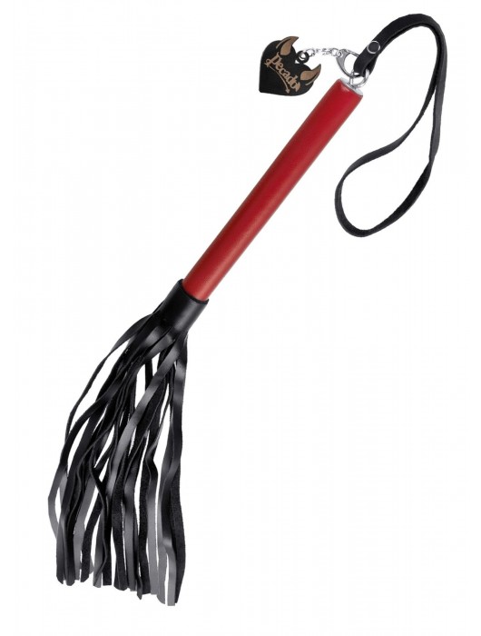 Черно-красная кожаная плеть - 50 см. - Pecado - купить с доставкой в Петрозаводске