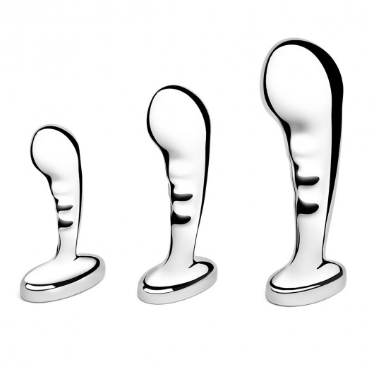 Набор из 3 стальных стимуляторов простаты Stainless Steel P-spot Training Set - b-Vibe - в Петрозаводске купить с доставкой