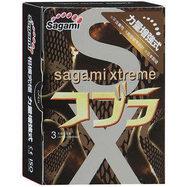 Суженные к основанию презервативы Sagami Xtreme COBRA - 3 шт. - Sagami - купить с доставкой в Петрозаводске