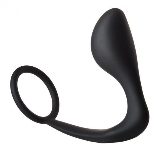 Черное эрекционное кольцо с анальной пробкой Anal Plug With Cockring - Dream Toys - в Петрозаводске купить с доставкой