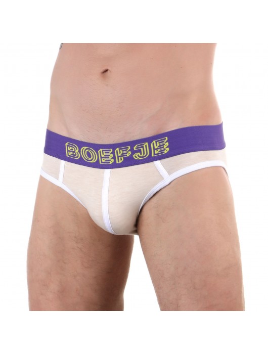 Бежевые мужские трусы-джоки с брендированным поясом - Boefje купить с доставкой