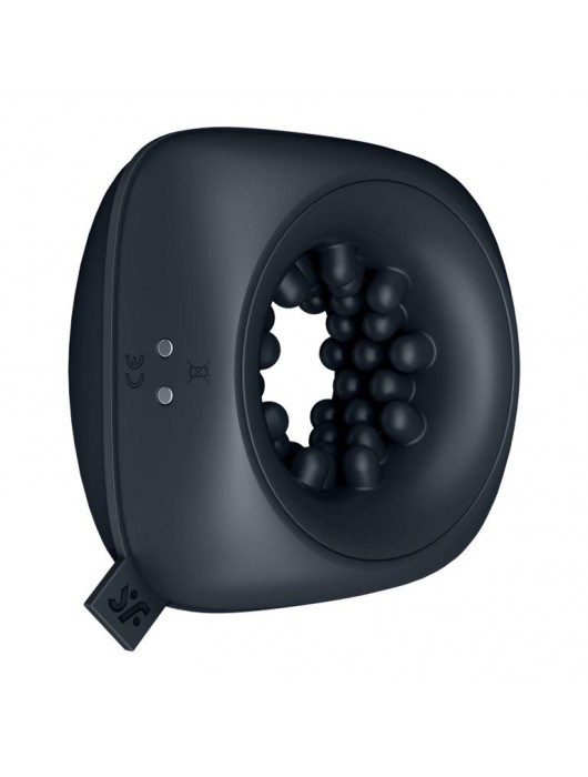 Черный мужской вибромассажер Ring Stroker - Satisfyer - в Петрозаводске купить с доставкой