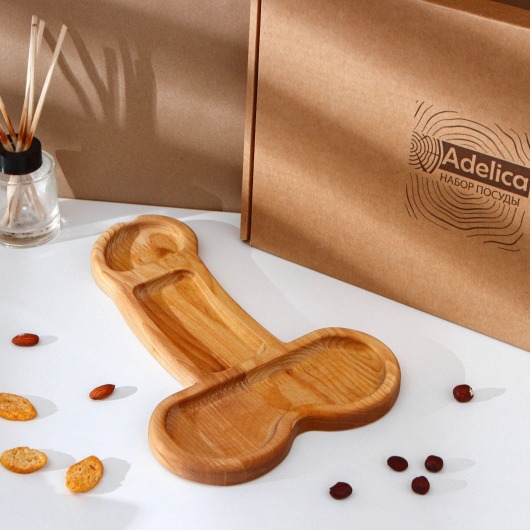 Деревянное блюдо для подачи в форме члена (32,5 х 20 х 1,7 см) - Сима-Ленд - купить с доставкой в Петрозаводске