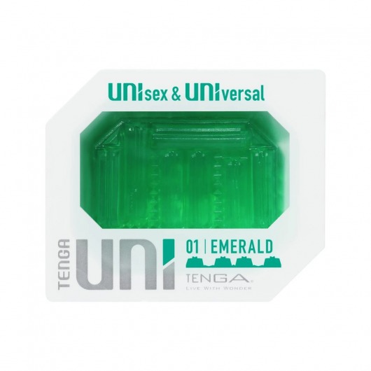 Зеленый мастурбатор-стимулятор Tenga Uni Emerald - Tenga - в Петрозаводске купить с доставкой