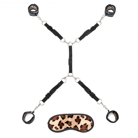 Леопардовая фиксация на матрас для рук и ног Classic Bedspreader - Lux Fetish - купить с доставкой в Петрозаводске