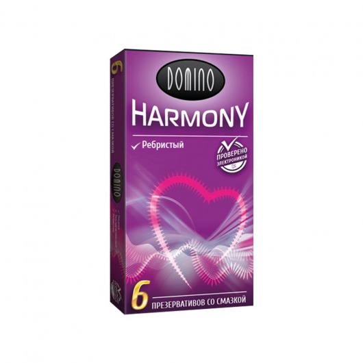 Презервативы с рёбрышками Domino Harmony - 6 шт. - Domino - купить с доставкой в Петрозаводске