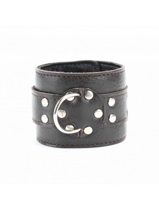 Коричневые оковы из мягкой кожи на металлической цепочке - БДСМ Арсенал - купить с доставкой в Петрозаводске