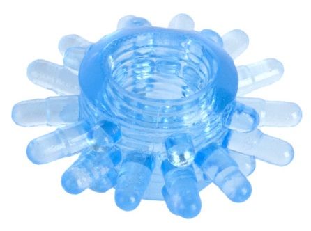 Голубая гелевая насадка с шипиками - Toyfa Basic - в Петрозаводске купить с доставкой