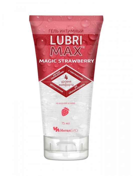 Интимный гель-смазка на водной основе Lubrimax Magic Strawberry - 75 мл. - ИнтелБИО - купить с доставкой в Петрозаводске