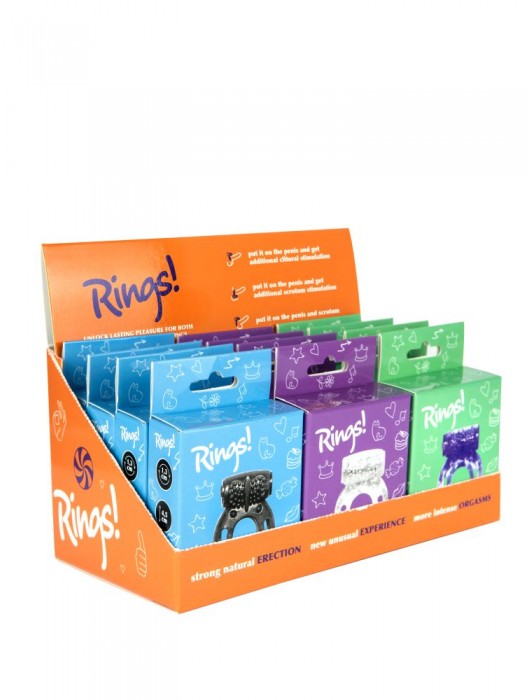 Бокс из 12 эрекционных колец Axle-pin - Lola Games - в Петрозаводске купить с доставкой
