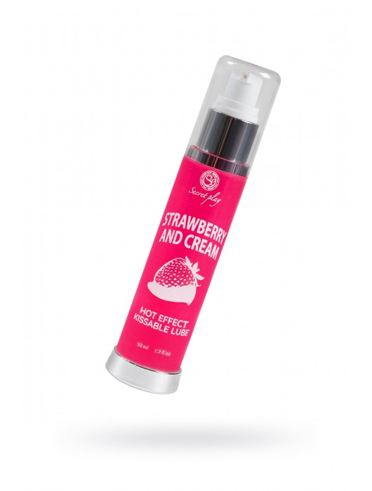Массажное масло 2-в-1 с разогревающим эффектом и вкусом клубники со сливками - 50 мл. - Secret Play - купить с доставкой в Петрозаводске