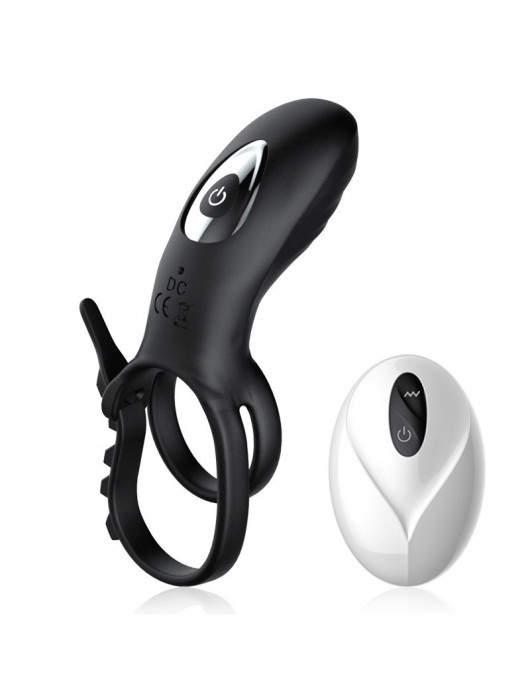 Черное эрекционное кольцо с вибрацией и утяжкой под мошонку - Secwell - в Петрозаводске купить с доставкой