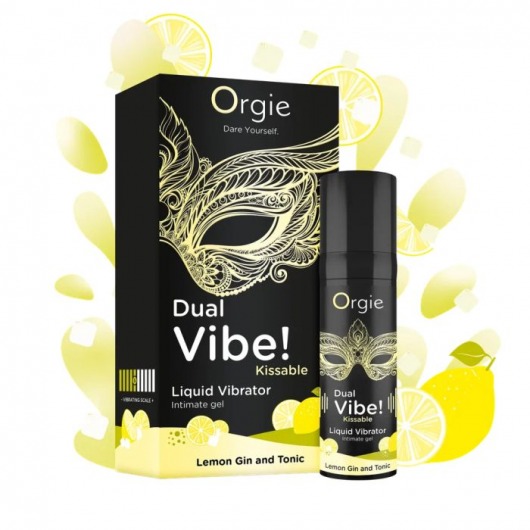Съедобный жидкий вибратор Dual Vibe! со вкусом лимонного джина с тоником - 15 мл. - ORGIE - купить с доставкой в Петрозаводске