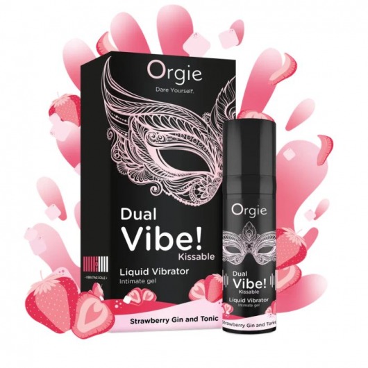 Съедобный жидкий вибратор Dual Vibe! со вкусом клубничного джина с тоником - 15 мл. - ORGIE - купить с доставкой в Петрозаводске