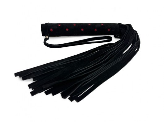Черная замшевая плеть с красными точками на рукояти Red dot Princess - 43 см. - БДСМ Арсенал - купить с доставкой в Петрозаводске