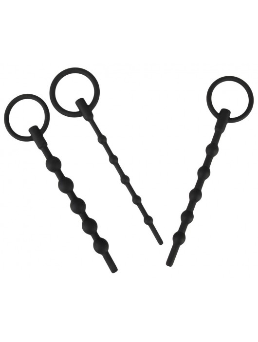 Набор из 3 черных силиконовых уретральных стимуляторов Training Set - Orion - купить с доставкой в Петрозаводске