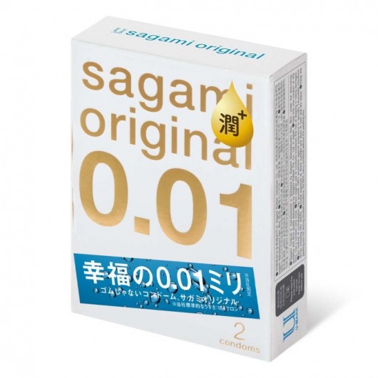 Увлажнённые презервативы Sagami Original 0.01 Extra Lub - 2 шт. - Sagami - купить с доставкой в Петрозаводске