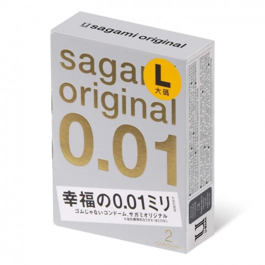 Презервативы Sagami Original 0.01 L-size увеличенного размера - 2 шт. - Sagami - купить с доставкой в Петрозаводске