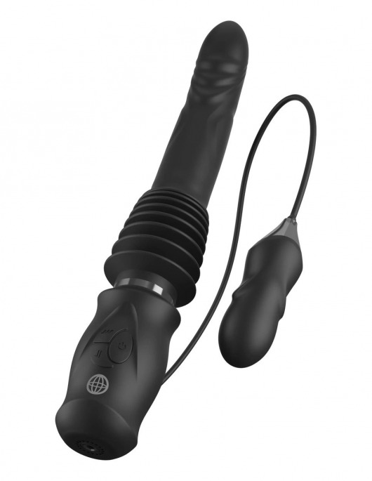 Черный автоматический вибромассажер с вибропулей Ultimate Silicone Thruster - Pipedream - купить с доставкой в Петрозаводске
