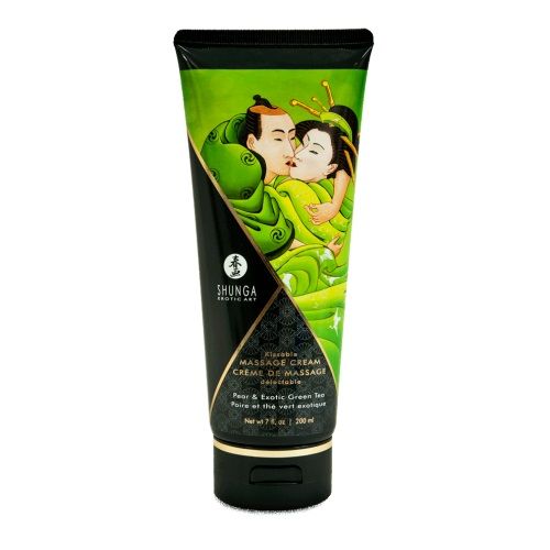 Массажный крем для тела с ароматом груши и зелёного чая Pear   Exotic Green Tea - 200 мл. - Shunga - купить с доставкой в Петрозаводске