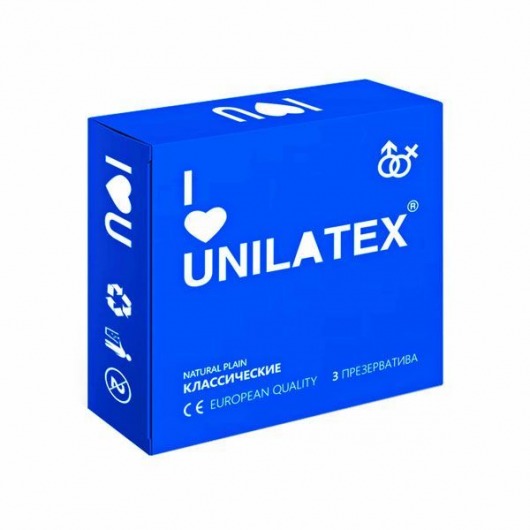Классические презервативы Unilatex Natural Plain - 3 шт. - Unilatex - купить с доставкой в Петрозаводске
