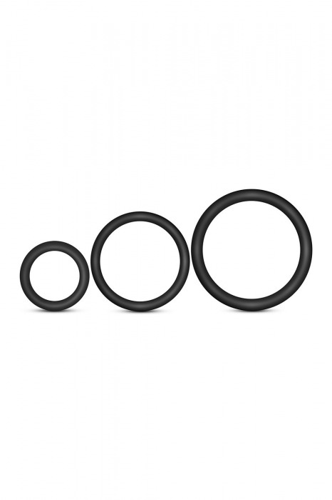 Набор из 3 черных эрекционных колец Cock Ring Set - Blush Novelties - в Петрозаводске купить с доставкой