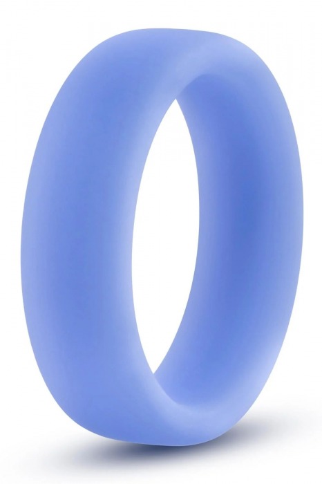 Голубое люминесцентное кольцо Silicone Glo Cock Ring - Blush Novelties - в Петрозаводске купить с доставкой