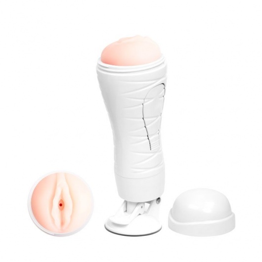 Мастурбатор-вагина Flora White с присоской и 12 режимами вибрации - Baile - в Петрозаводске купить с доставкой