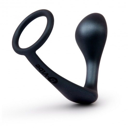 Черное эрекционное кольцо со стимулятором простаты Ringer Cock Ring   Plug - b-Vibe - в Петрозаводске купить с доставкой