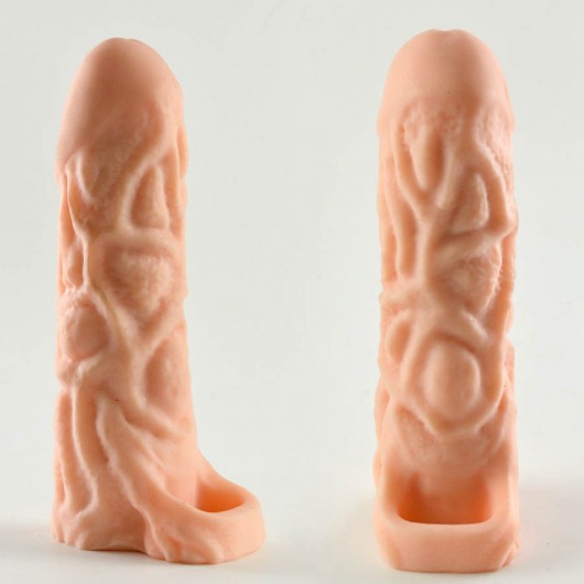 Телесная насадка-удлинитель Okoto с богатым рельефом поверхности - 16 см. - Sitabella - в Петрозаводске купить с доставкой