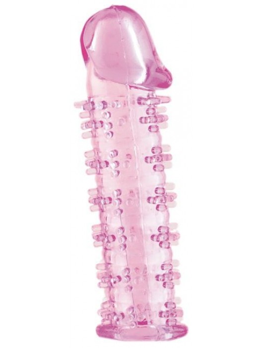Розовая насадка на пенис с шипами - 12,5 см. - A-toys - в Петрозаводске купить с доставкой