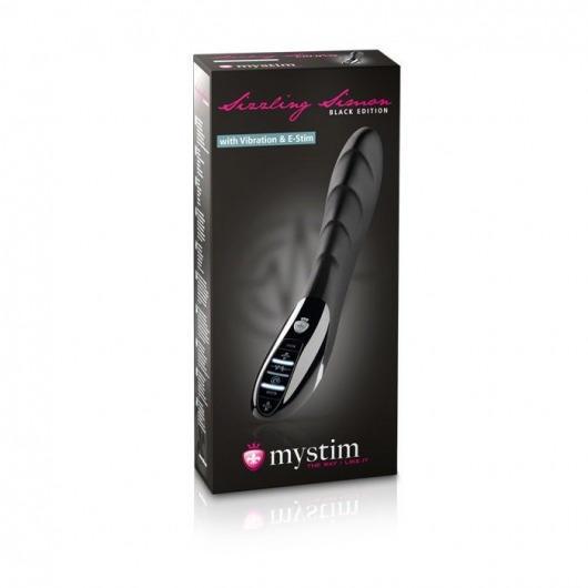 Вибратор с электростимуляцией Sizzling Simon Black Edition - 27 см. - MyStim - купить с доставкой в Петрозаводске