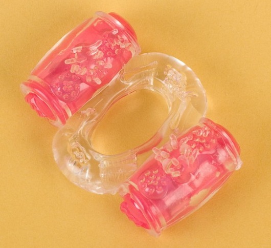 Прозрачное виброкольцо с двумя вибропульками - Toyfa Basic - в Петрозаводске купить с доставкой