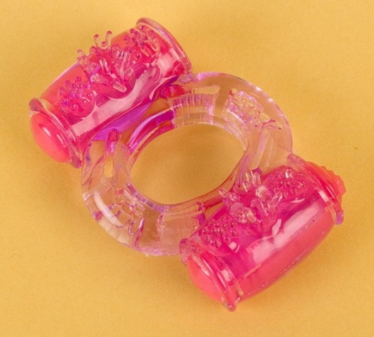 Фиолетовое виброкольцо с двумя вибропульками - Toyfa Basic - в Петрозаводске купить с доставкой