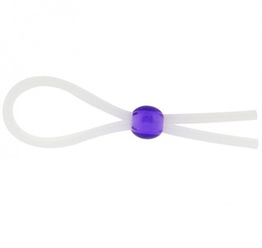Прозрачное лассо с фиолетовой бусиной SILICONE COCK RING WITH BEAD LAVENDER - NMC - в Петрозаводске купить с доставкой