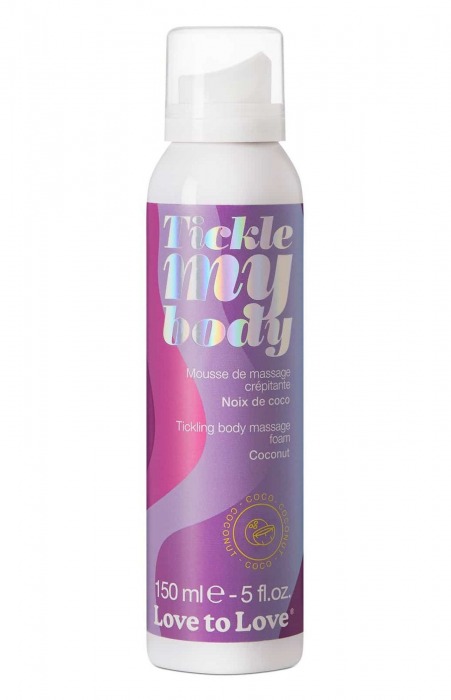 Массажная хрустящая пенка Tickle My Body Coconut с ароматом кокоса - 150 мл. - Love to Love - купить с доставкой в Петрозаводске