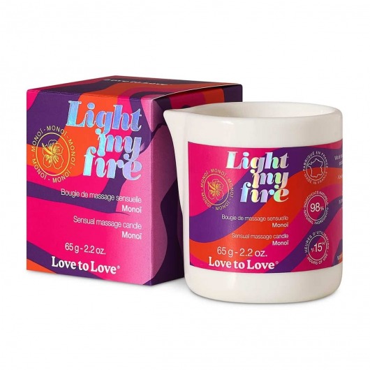 Массажная свеча Light My Fire с ароматом моной - 80 мл. - Love to Love - купить с доставкой в Петрозаводске