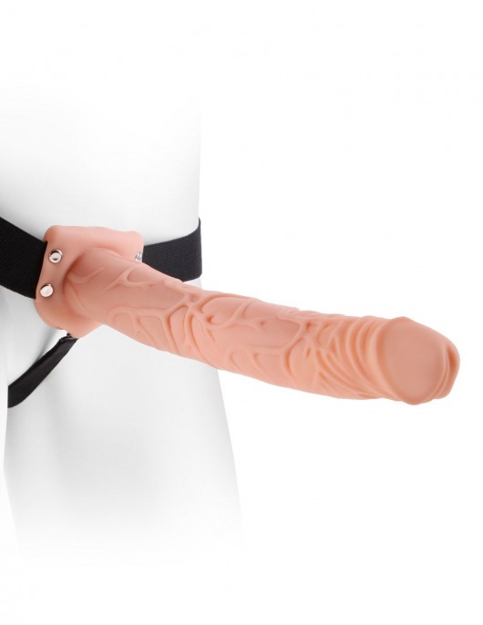 Фаллопротез телесного цвета Hollow Strap-On - 29 см. - Pipedream - купить с доставкой в Петрозаводске
