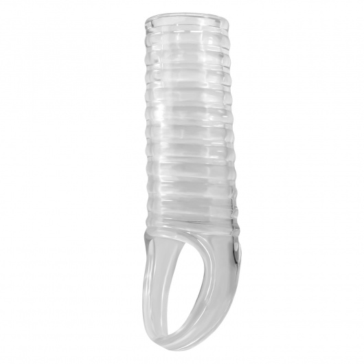 Прозрачная насадка на пенис с ребрышками и подхватом мошонки - Baile - в Петрозаводске купить с доставкой