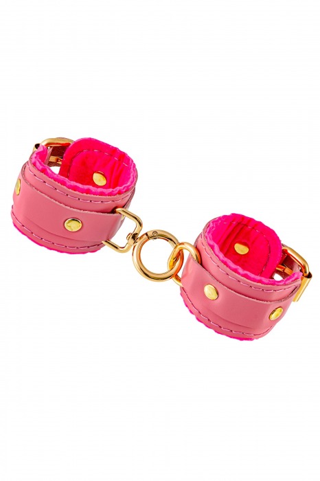 Розовые двуслойные кожаные оковы - Pecado - купить с доставкой в Петрозаводске
